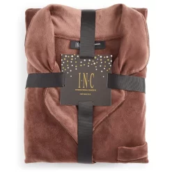 Discount ⌛ INC International Concepts 👩 Women's Velour Notch Collar Packaged Pajama Set, Created For Macy's French Coffee ✔️ -Family Pajamas Store unnamed file 109