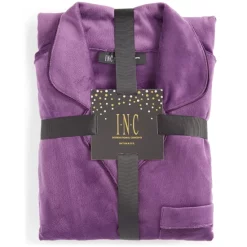 Discount ⌛ INC International Concepts 👩 Women's Velour Notch Collar Packaged Pajama Set, Created For Macy's French Coffee ✔️ -Family Pajamas Store unnamed file 111