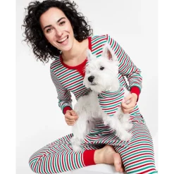 Wholesale 🔔 Family Pajamas Matching 👩 Women's Thermal Waffle Holiday Stripe Pajama Set, Created For Macy's Bright White 🔔 -Family Pajamas Store unnamed file 13