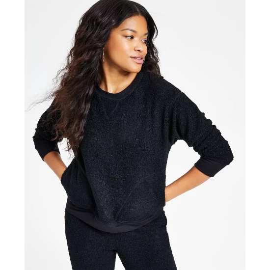 Brand new ๐ฅ Jenni ๐ฉ Women's Solid Sherpa Pajama Set, Created For Macy's Deep Black โ 2 Brand new ๐ฅ Jenni ๐ฉ Women's Solid Sherpa Pajama Set, Created For Macy's Deep Black โ - Image 2