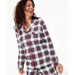 Wholesale 🔔 Family Pajamas Matching 👩 Women's Thermal Waffle Holiday Stripe Pajama Set, Created For Macy's Bright White 🔔