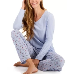 Best Sale 😍 Charter Club Cotton Pajama Set, Created For Macy's Feathers 🥰 -Family Pajamas Store unnamed file 164