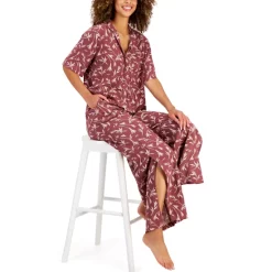 Deals 😀 Alfani 👩 Women's Printed Cropped Notch Pajama Set, Created For Macy's Mixed Animal ❤️ -Family Pajamas Store unnamed file 195