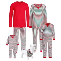 Promo 👏 Family Pajamas Thermal Waffle Holiday Stripe Matching Pajamas, Created For Macy's Bright White 😍