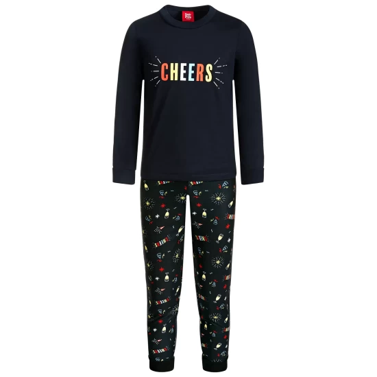 Outlet 🎉 Family Pajamas Matching Kid's New Years Mix It Pajama Set, Created For Macy's Cheers Deep Black ✨ 2 Outlet 🎉 Family Pajamas Matching Kid's New Years Mix It Pajama Set, Created For Macy's Cheers Deep Black ✨ - Image 2