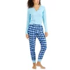 Hot Sale 🎉 Jenni Printed Sleep Top & Jogger Pants, Created For Macy's Grey Swirl Tiedye 👏