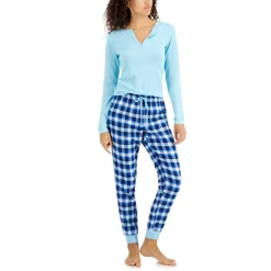 Hot Sale 🎉 Jenni Printed Sleep Top & Jogger Pants, Created For Macy's Grey Swirl Tiedye 👏