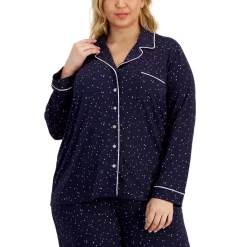 Brand new 🔥 Jenni 👩 Women's Solid Sherpa Pajama Set, Created For Macy's Deep Black ⌛