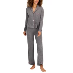 Flash Sale ✔️ Jenni 👩 Women's Notch-Collar Pajama Set, Created For Macy's Splatter Moonlight Blue 😀 -Family Pajamas Store unnamed file 255