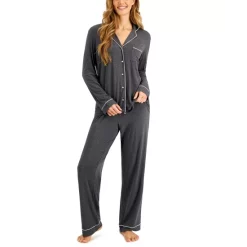 Buy 😀 Jenni Plus Size Long Sleeve Mix It Packaged Pajama Set, Created For Macy's Navy Xmas Light ✨