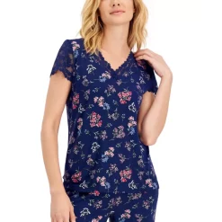 Buy 😀 Jenni Plus Size Long Sleeve Mix It Packaged Pajama Set, Created For Macy's Navy Xmas Light ✨ -Family Pajamas Store unnamed file 271