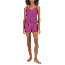 Hot Sale 🔔 INC International Concepts Lace-Trim Pajama Set, Created For Macy's Ripe Plum 🎉 -Family Pajamas Store unnamed file 324