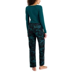 Best Pirce 🔔 Jenni 👩 Women's Printed Wide-Leg Fleece Pajama Pants, Created For Macy's Pink Tease Bold Tie Dye ❤️ -Family Pajamas Store unnamed file 336