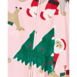 New 💯 Carter's Baby 👧 Girls One-Piece Santa Fleece Footie Pajama Pink 🎁 -Family Pajamas Store unnamed file 344