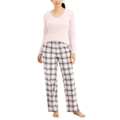 Hot Sale 🌟 Charter Club Printed Cotton Flannel Pajama Set, Created For Macy's Classic Plaid ⭐