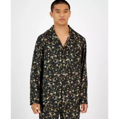 Best Sale 🎁 INC International Concepts I.N.C. International Concepts® Men's 2-Pc. Floral-Print Pajama Set, Created For Macy's Black/green 🎁 -Family Pajamas Store unnamed file 356