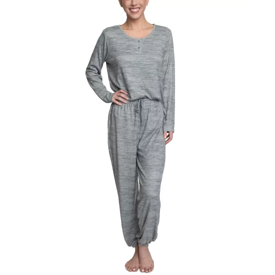 Brand new 😍 Hanes Plus Size Relaxed Butter-Knit Henley Pajama Set Heather Grey ⭐ 9 Brand new 😍 Hanes Plus Size Relaxed Butter-Knit Henley Pajama Set Heather Grey ⭐ - Image 9