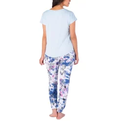 Flash Sale ✔️ Jenni 👩 Women's Notch-Collar Pajama Set, Created For Macy's Splatter Moonlight Blue 😀
