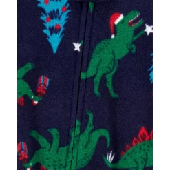 Best Sale ❤️ Carter's Toddler Boys One-Piece 🔔 Christmas Dinosaur Fleece Footie Pajama Blue 🧨 -Family Pajamas Store unnamed file 368