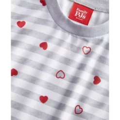 Discount 😀 Family Pajamas Kids Valentine's Day Hearts Pajamas Set, Created For Macy's Grey Heart Stripe ✨ -Family Pajamas Store unnamed file 385