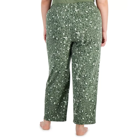 Outlet ✔️ Jenni Plus Size Printed Wide-Leg Pajama Pants, Created For Macy's Mountain Sage Animal 😀 4 Outlet ✔️ Jenni Plus Size Printed Wide-Leg Pajama Pants, Created For Macy's Mountain Sage Animal 😀 - Image 4