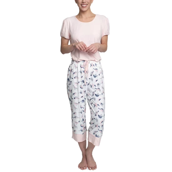 Wholesale โ๏ธ Hanes ๐ฉ Women's Short Sleeve T-Shirt & Cropped Pants Pajama Set Blue Belle Print ๐ฅ 10 Wholesale โ๏ธ Hanes ๐ฉ Women's Short Sleeve T-Shirt & Cropped Pants Pajama Set Blue Belle Print ๐ฅ - Image 10