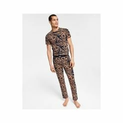 Flash Sale 👏 INC International Concepts Men's Classic-Fit Tiger-Print Pajama Pants, Created For Macy's Brown/ Black 🛒 -Family Pajamas Store unnamed file 457