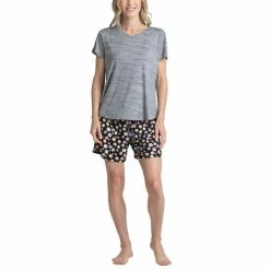 Best Pirce 😍 Muk Luks Plus Size 3-Pc. Pajama Set Gray / Stripe . Floral 😉 -Family Pajamas Store unnamed file 461