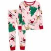 Buy 🔥 Carter's Baby 👧 Girls 🎅 Christmas Snug Fit Pajama, 2 Piece Set Pink ❤️