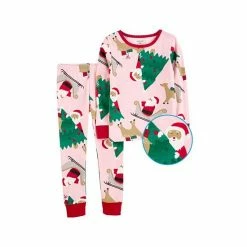 Buy 🔥 Carter's Baby 👧 Girls 🎅 Christmas Snug Fit Pajama, 2 Piece Set Pink ❤️ -Family Pajamas Store unnamed file 474