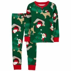 Buy 🌟 Carter's Baby Santa Snug Fit Pajama, 2 Piece Set Green ✨