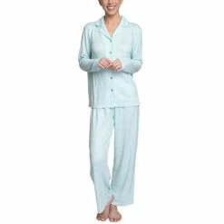 Wholesale 💯 Hanes 👩 Women's Relaxed Butter-Knit Notch Collar Pajama Set Purple Bouquet ⌛