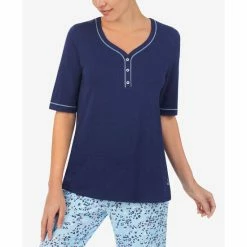 Flash Sale ✔️ Cuddl Duds Henley Top & Cropped Pants Pajama Set Peri Garden 👍 -Family Pajamas Store unnamed file 504