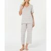 Buy 😀 Charter Club The Everyday Cotton Capri Pajama Set, Created For Macy's Variegated Stripe 👏
