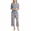 New 😍 Muk Luks 👩 Women's 3-Pc. T-Shirt, Pants & Shorts Pajama Set Pink / Animal .. Tapesty 🔥