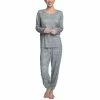 Brand new 😍 Hanes Plus Size Relaxed Butter-Knit Henley Pajama Set Heather Grey ⭐