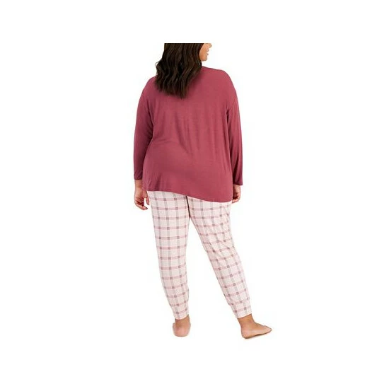 Best deal ✨ Alfani Plus Size Plaid Sleep Jogger Pants, Created For Macy's Dusty Tulip Plaid ⌛ 2 Best deal ✨ Alfani Plus Size Plaid Sleep Jogger Pants, Created For Macy's Dusty Tulip Plaid ⌛ - Image 2