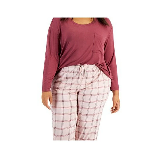 Best deal ✨ Alfani Plus Size Plaid Sleep Jogger Pants, Created For Macy's Dusty Tulip Plaid ⌛ 3 Best deal ✨ Alfani Plus Size Plaid Sleep Jogger Pants, Created For Macy's Dusty Tulip Plaid ⌛ - Image 3