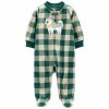 Best deal ⌛ Carter's Baby Boys Plaid Zip-Up Fleece Sleep And Play Green 🧨