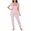 New 🔥 Munki Munki 👩 Women's Snoopy Leopard-Print Pajama Set Pink ✔️