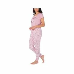 New 🔥 Munki Munki 👩 Women's Snoopy Leopard-Print Pajama Set Pink ✔️ -Family Pajamas Store unnamed file 582