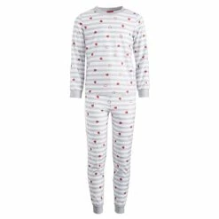 Discount 😀 Family Pajamas Kids Valentine's Day Hearts Pajamas Set, Created For Macy's Grey Heart Stripe ✨