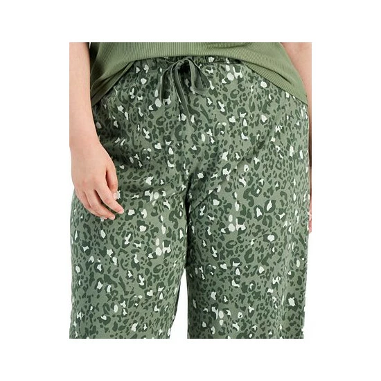 Outlet ✔️ Jenni Plus Size Printed Wide-Leg Pajama Pants, Created For Macy's Mountain Sage Animal 😀 2 Outlet ✔️ Jenni Plus Size Printed Wide-Leg Pajama Pants, Created For Macy's Mountain Sage Animal 😀 - Image 2