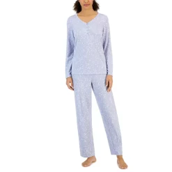 New ⭐ Charter Club 👩 Women's Long Sleeve Soft Knit Pajama Set, Created For Macy's Medieval Blue Crescent Moon 😍 -Family Pajamas Store unnamed file 62