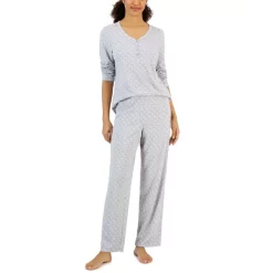 New ⭐ Charter Club 👩 Women's Long Sleeve Soft Knit Pajama Set, Created For Macy's Medieval Blue Crescent Moon 😍 -Family Pajamas Store unnamed file 63