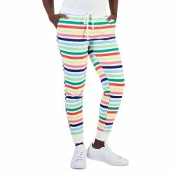 Best Pirce 😉 Charter Club 👩 Women's Printed Stripe Matching Jogger Pants, Created For Macy's White Multi Stripe 🔔