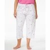 New 👍 Hue Plus Size Printed Capri Pajama Pants Cocktails 👏