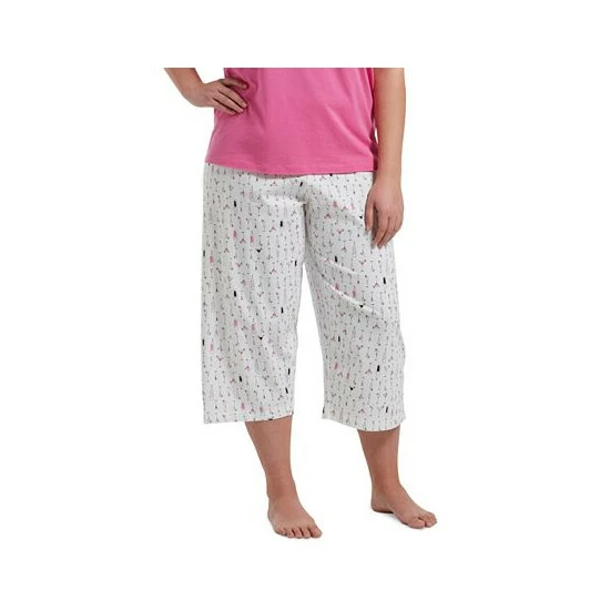 New 👍 Hue Plus Size Printed Capri Pajama Pants Cocktails 👏 2 New 👍 Hue Plus Size Printed Capri Pajama Pants Cocktails 👏 - Image 2