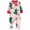 Top 10 😉 Carter's Baby 👧 Girls ❄ Christmas Zip-Up Fleece Sleep And Play Pink 🥰