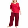 Cheapest 🥰 Charter Club Plus Size Long-Sleeve Top & Printed Pants Cotton Pajama Set, Created For Macy's Grey Reindeer 🌟